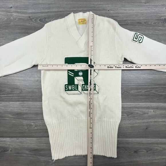 VINTAGE Varsity Letterman Sweater Mens Small SWBL Champs Wool True 50s - Picture 9 of 9